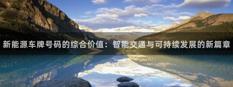 摩根娱乐彩票被骗了：新能源车牌号码的综合